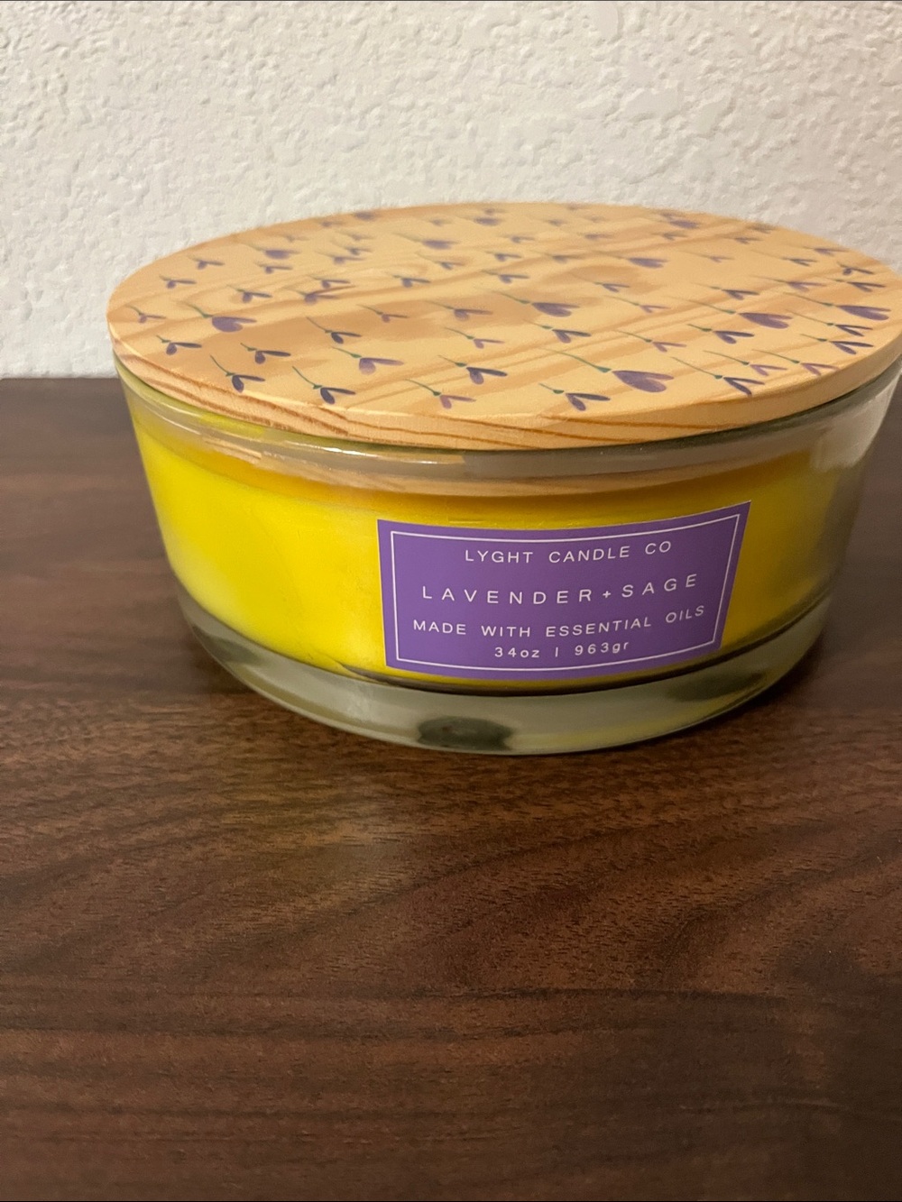 Lyght Candle Co Lavender + Sage Scented Candle 34 oz